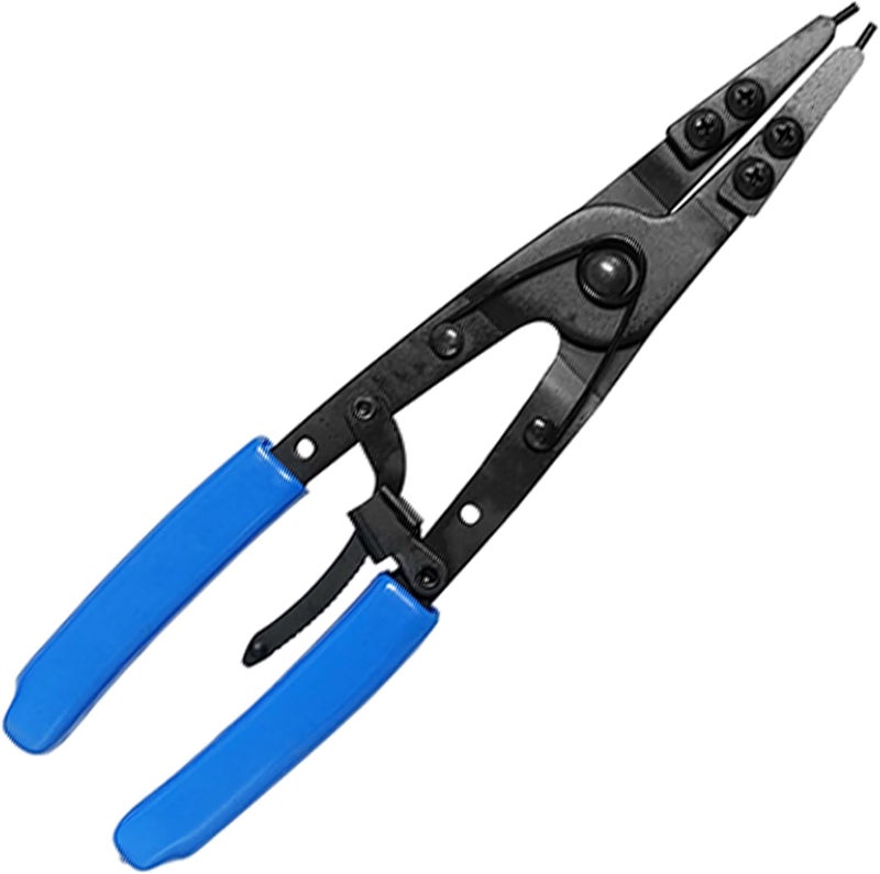 Popbee 38700 Snap Ring Pliers, Internal External Large Heavy Duty Plier for Circlip Installation Removal Blue Automotive Tool Kit with Ratchet Locking Design Compatible with Ford Pickups 2007 and Newer - Image 1